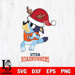 UTSA Roadrunners Christmas Bluey Santa Claus Cut Files,Bluey Cricut,Christmas Svg , Bluey svg , Digital Download, dxf eps png pdf file