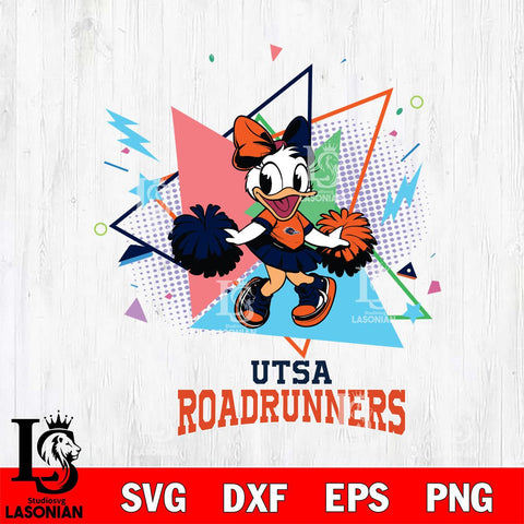 UTSA Roadrunners Cute Daisy Duck Cheerleader SVG DXF EPS PNG FILE, NCAA File Cut,Digital Download,Instant Download