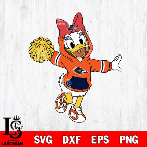 UTSA Roadrunners Daisy Duck Cheerleader Christmas File Cut, NCAA SVG DXF EPS PNG FILE, Digital Download , Criucut , Silhouette