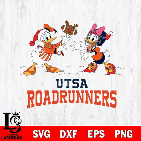 UTSA Roadrunners Donald Duck & Daisy Duck Football Cricut,Christmas SVG DXF EPS PNG FILE, NCAA Digital Download,Instant Download, Silhouette