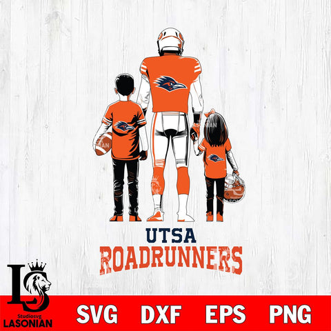 UTSA Roadrunners Father And Child Football SVG DXF EPS PNG FILE,NCAA SVG, Father day Digital Download,Instant Download, Silhouette