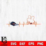 UTSA Roadrunners Father Heart Beat Svg Eps Dxf Png File, Digital Download, Instant Download