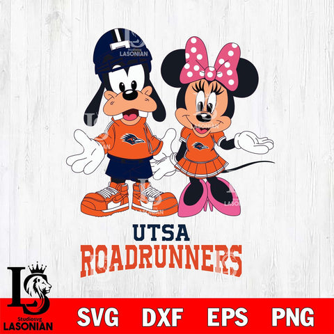 UTSA Roadrunners Goofy and Minnie mouse Football SVG DXF EPS PNG FILE,NCAA svg ,Football Digital Download,Instant Download, Silhouette