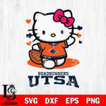 UTSA Roadrunners Hello Kitty NCAA 3 Svg Eps Dxf Png File, Digital Download, Instant Download