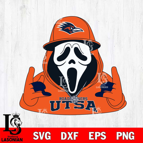 UTSA Roadrunners Horror Character Ghostface Sport Svg Eps Dxf Png File, NCAA svg, Digital Download, Instant Download