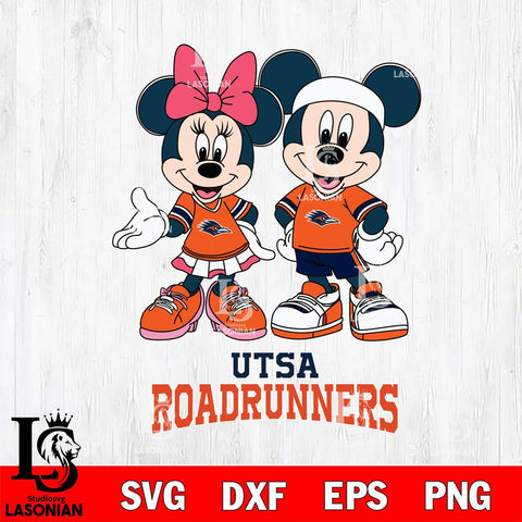 UTSA Roadrunners Mickey And Minnie Football Svg Eps Dxf Png File, NCAA svg , Digital Download , Instant Download, Cricut File