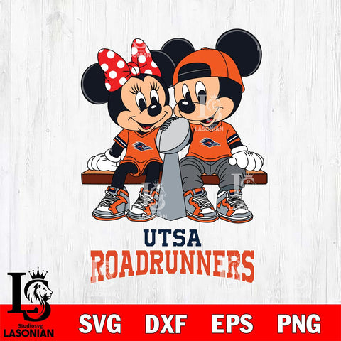 UTSA Roadrunners Mickey And Minnie Football Champions Svg Eps Dxf Png File, NCAA svg , Digital Download , Instant Download, Cricut File
