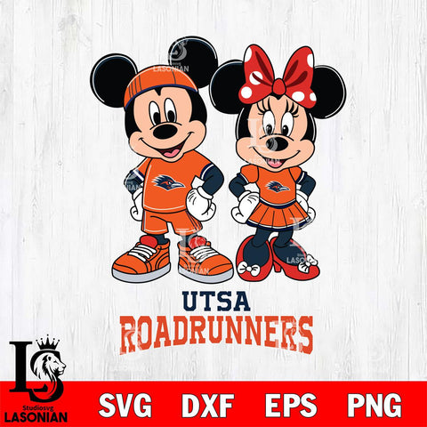 UTSA Roadrunners Mickey And Minnie Rugby Svg Eps Dxf Png File, NCAA svg , Digital Download , Instant Download, Cricut File