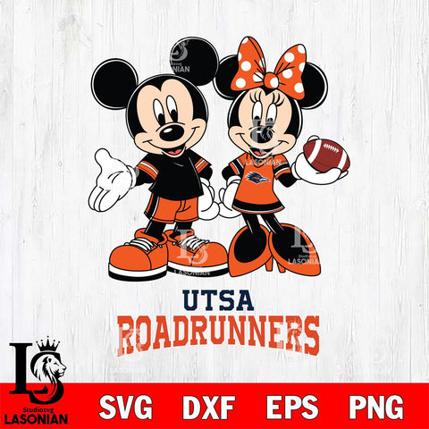 UTSA Roadrunners Mickey Minnie Football Svg Eps Dxf Png File, NCAA svg , Digital Download , Instant Download, Cricut File