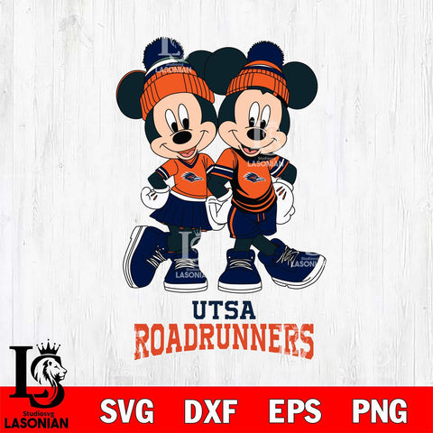 UTSA Roadrunners Mickey Minnie Valentine Football Svg Eps Dxf Png File, NCAA svg , Digital Download , Instant Download, Cricut File
