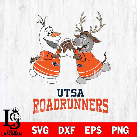 UTSA Roadrunners Olaf & Sven Football Cricut,Christmas SVG DXF EPS PNG FILE, NCAA Digital Download,Instant Download, Silhouette