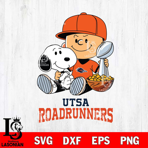UTSA Roadrunners Peanuts Snoopy Champion football SVG DXF EPS PNG FILE,Snoopy File Cut, NCAA Digital Download,Instant Download,Christmas Silhouette