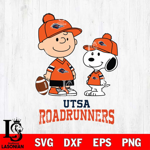 UTSA Roadrunners Peanuts Snoopy Friends Football SVG DXF EPS PNG FILE,Snoopy File Cut, NCAA Digital Download,Instant Download,Christmas Silhouette