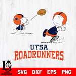 UTSA Roadrunners Peanuts play football SVG DXF EPS PNG FILE,Snoopy File Cut, NCAA Digital Download,Instant Download,Christmas Silhouette