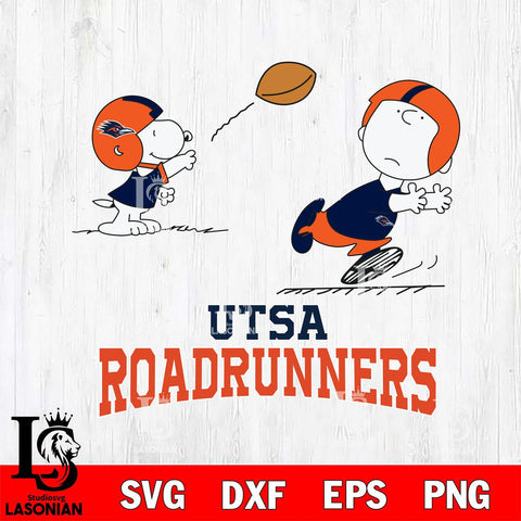 UTSA Roadrunners Peanuts play football SVG DXF EPS PNG FILE,Snoopy File Cut, NCAA Digital Download,Instant Download,Christmas Silhouette