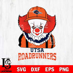 UTSA Roadrunners Pennywise Horror Sport 10 Svg Eps Dxf Png File, Digital Download