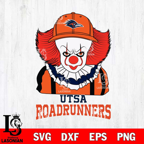 UTSA Roadrunners Pennywise Horror Sport 10 Svg Eps Dxf Png File, Digital Download