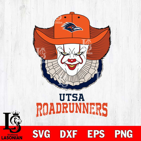 UTSA Roadrunners Pennywise Horror Sport 12 Svg Eps Dxf Png File, Digital Download