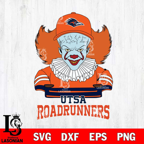 UTSA Roadrunners Pennywise Horror Sport 2 Svg Eps Dxf Png File, Digital Download