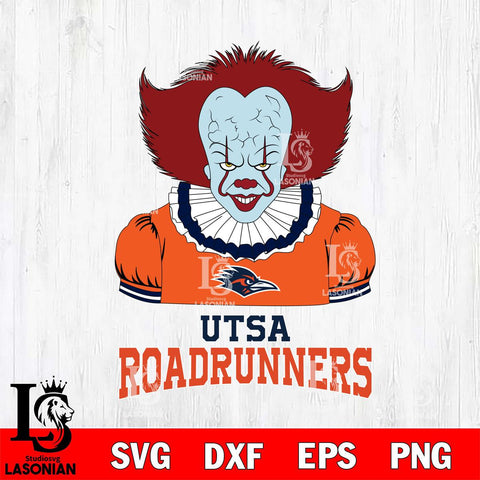 UTSA Roadrunners Pennywise Horror Sport 5 Svg Eps Dxf Png File, Digital Download