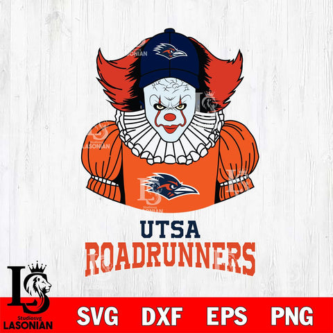 UTSA Roadrunners Pennywise Horror Sport 7 Svg Eps Dxf Png File, Digital Download
