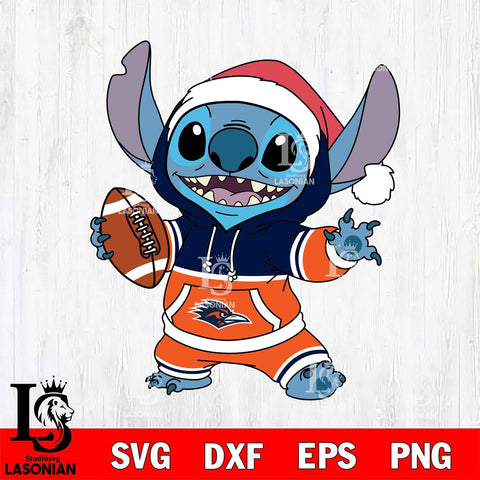 UTSA Roadrunners Stitch Football Christmas File Cut, NCAA SVG DXF EPS PNG FILE, Digital Download , Criucut , Silhouette