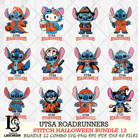 UTSA Roadrunners Stitch Horror Bundle 12 SVG Svg Eps Dxf Png File, NCAA svg, Digital Download, Instant Download