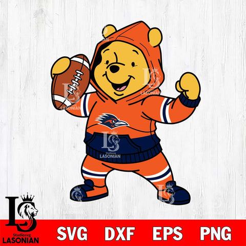 UTSA Roadrunners Winnie The Pooh Disney Football Christmas File Cut, NCAA SVG DXF EPS PNG FILE, Digital Download , Criucut , Silhouette