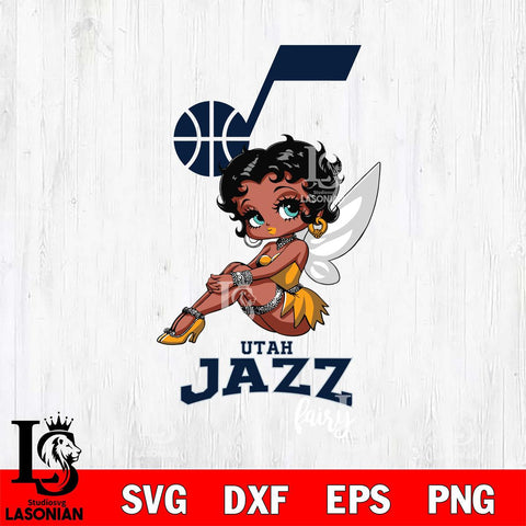 Utah Jazz Beauty Black Fairy Betty Boop