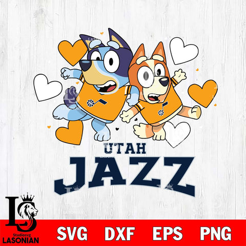 Utah Jazz Bluey & Bingo 10 Svg Eps Dxf Png File, NBA svg, Digital Download, Instant Download