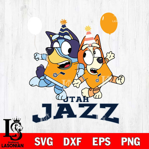 Utah Jazz Bluey & Bingo 11 Svg Eps Dxf Png File, NBA svg, Digital Download, Instant Download