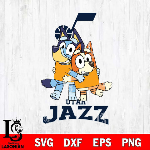 Utah Jazz Bluey & Bingo 12 Svg Eps Dxf Png File, NBA svg, Digital Download, Instant Download