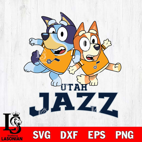 Utah Jazz Bluey & Bingo 13 Svg Eps Dxf Png File, NBA svg, Digital Download, Instant Download