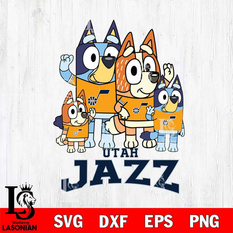 Utah Jazz Bluey & Bingo 14 Svg Eps Dxf Png File, NBA svg, Digital Download, Instant Download
