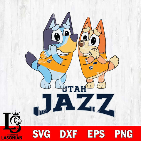 Utah Jazz Bluey & Bingo 15 Svg Eps Dxf Png File, NBA svg, Digital Download, Instant Download