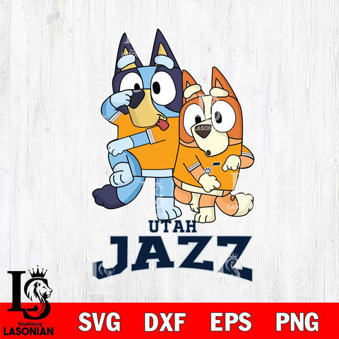 Utah Jazz Bluey & Bingo 18 Svg Eps Dxf Png File, NBA svg, Digital Download, Instant Download