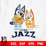 Utah Jazz Bluey & Bingo 6 Svg Eps Dxf Png File, NBA svg, Digital Download, Instant Download