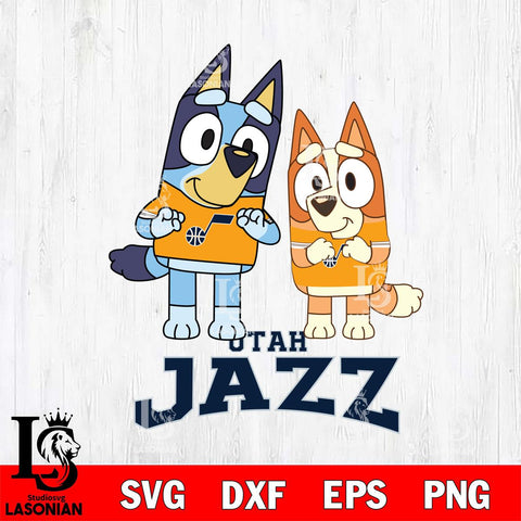 Utah Jazz Bluey & Bingo 6 Svg Eps Dxf Png File, NBA svg, Digital Download, Instant Download