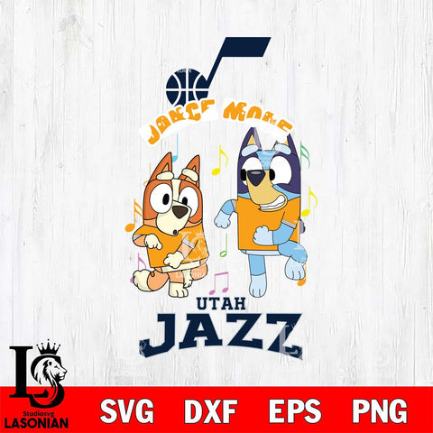 Utah Jazz Bluey Bingo Svg Eps Dxf Png File, NBA svg, Digital Download, Instant Download
