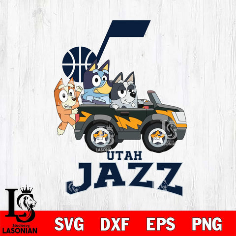 Utah Jazz Bluey friends Svg Eps Dxf Png File, NBA svg, Digital Download, Instant Download