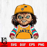 Utah Jazz Chucky Horror basketball SVG DXF EPS PNG FILE, NBA File Cut,Halloween Digital Download,Instant Download, Silhouette