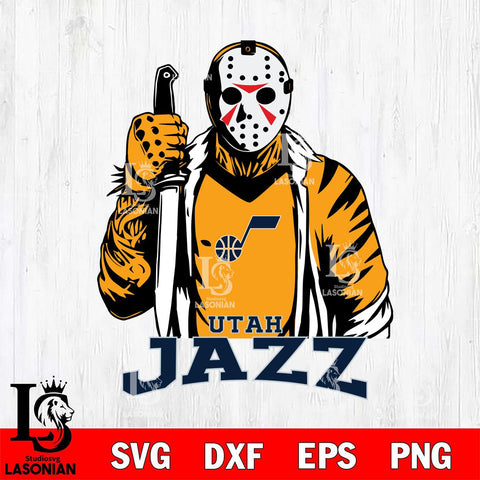 Utah Jazz Jason Voorhees Horror 3 Svg Eps Dxf Png File, NBA svg, Digital Download, Instant Download