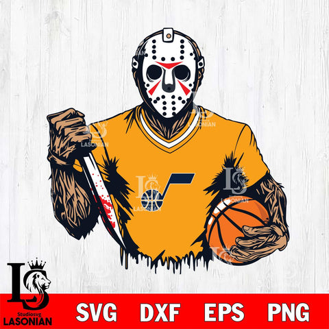 Utah Jazz Jason Voorhees Horror 5 Svg Eps Dxf Png File, NBA svg, Digital Download, Instant Download