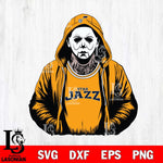 Utah Jazz Michael Myers Horror basketball SVG DXF EPS PNG FILE, NBA File Cut,Halloween Digital Download,Instant Download, Silhouette