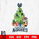 Utah State Aggies Bluey Chilli Christmas Tree Svg Eps Dxf Png File, Digital Download