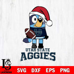 Utah State Aggies Bluey Christmas Svg Eps Dxf Png File, Digital Download