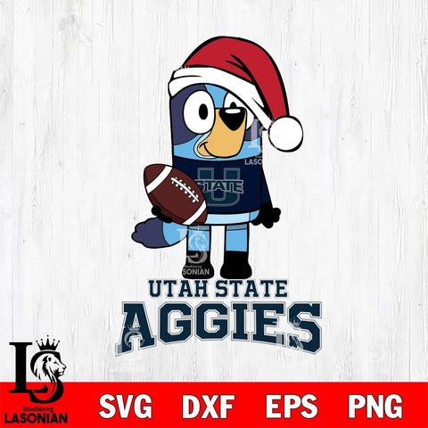 Utah State Aggies Bluey Christmas Svg Eps Dxf Png File, Digital Download
