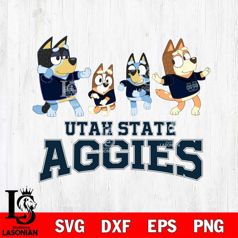 Utah State Aggies Bluey Dance Mode Squats Svg Eps Dxf Png File, Digital Download, Instant Download