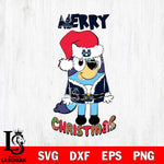 Utah State Aggies Bluey Merry Christmas Bluey Santa Claus Svg Eps Dxf Png File, Digital Download