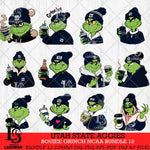 Utah State Aggies Boujee Grinch NCAA Bundle 12 SVG Eps Dxf Png File, Digital Download, Instant Download